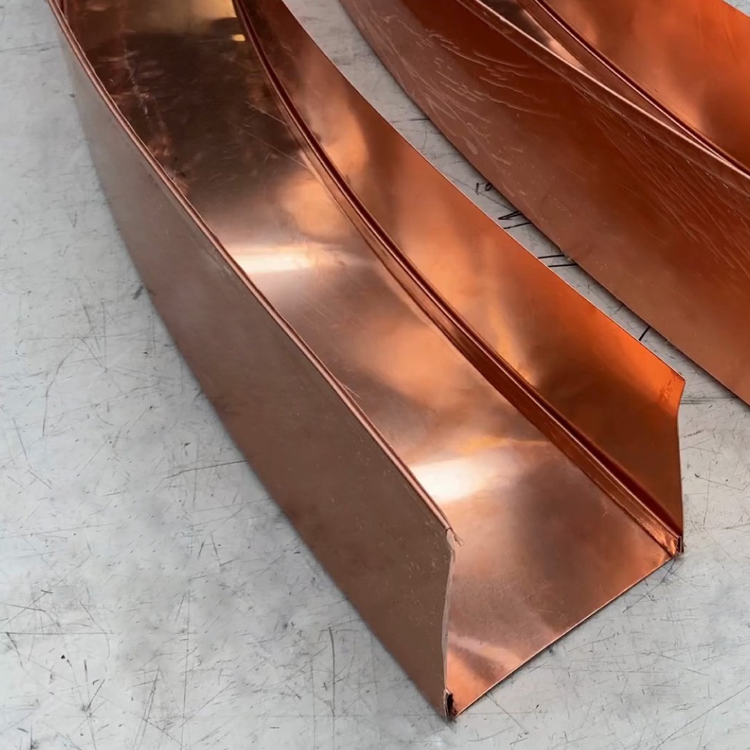 Copper curved flashing